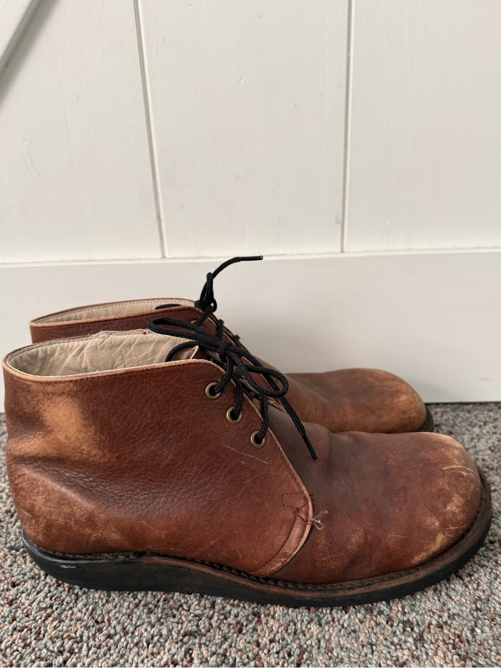 Frye Men's 10.5 D Vintage Lace Up Leather Chukka Ankle Boots Tan Brown USA